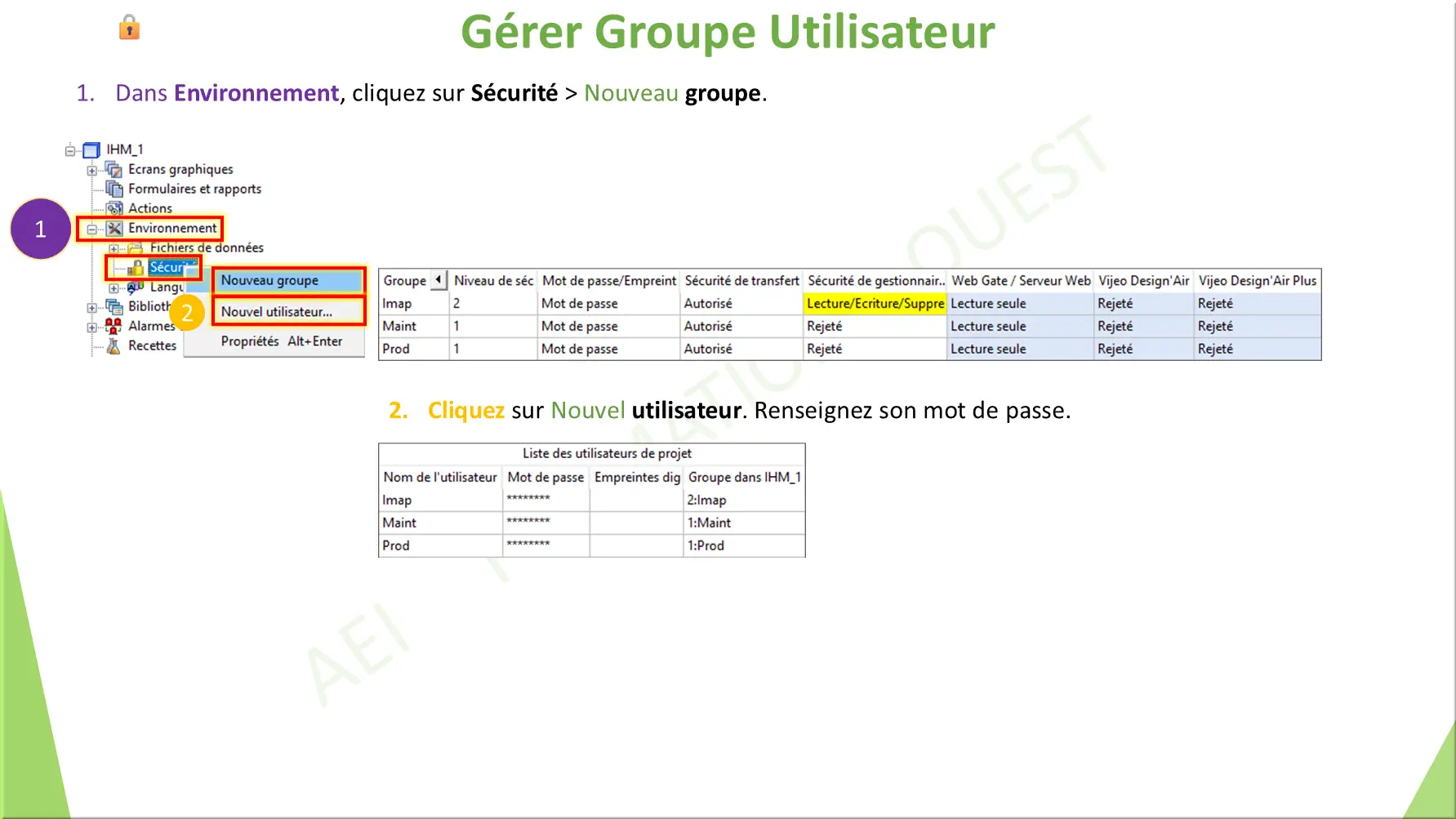Gérer Groupe Utilisateur